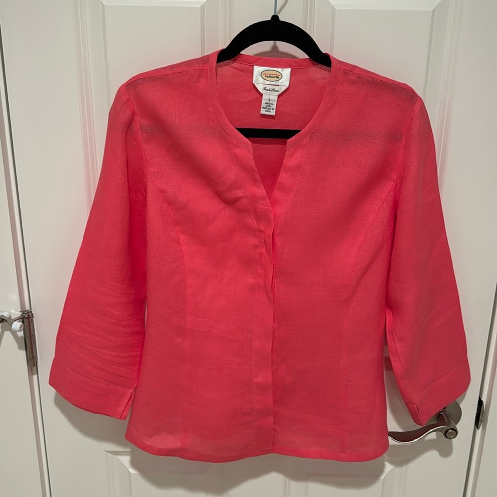 Talbots 100% Irish Linen Top Size 6
